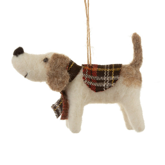 Tartan Dog Felt Hanging Decoration