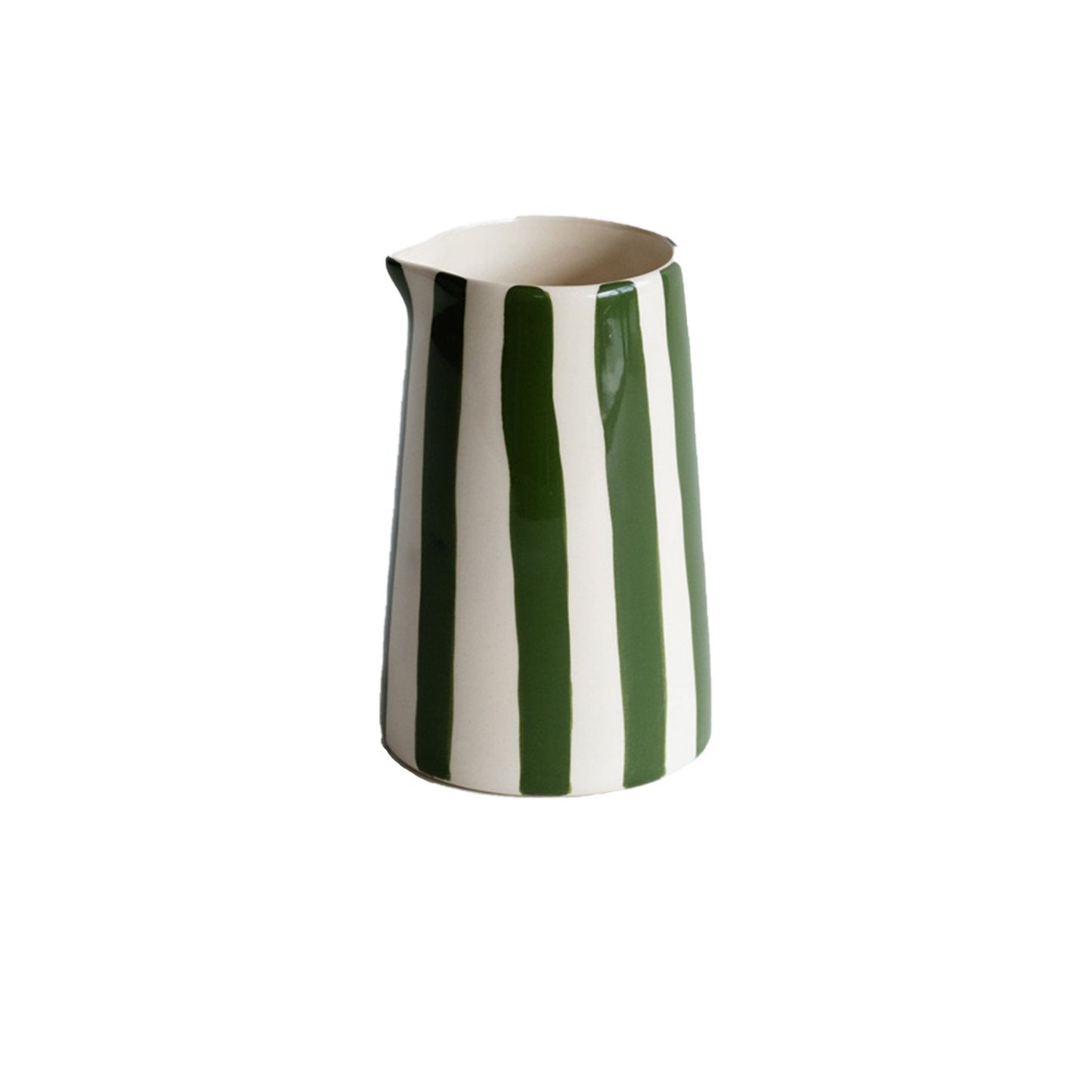 Sgraffito Creamer Jug - Candy Stripe Green