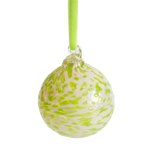 Marbled Glass Bauble - Rose + Lime